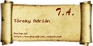 Töreky Adrián névjegykártya